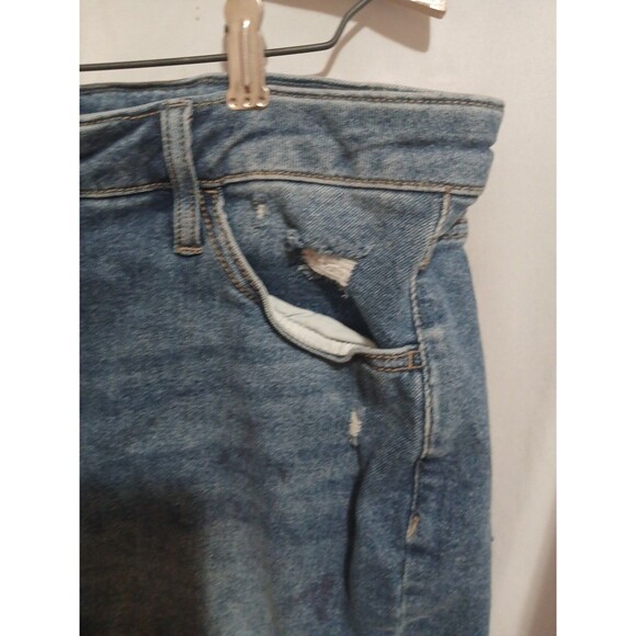 Ava & Viv Women's Plus Size 16WBlue Denim Jean Shorts Cut Off Distressed Stretch - Picture 5 of 10